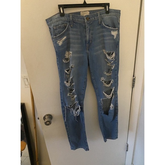 - Current Elliott Womens 30 Fling Tattered Destroy Boyfriend Jeans Medium … - Picture 6 of 6